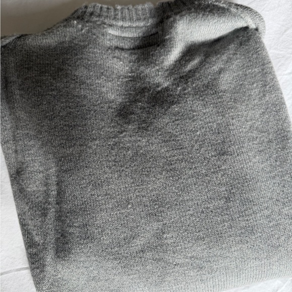 All Saints Gray Distressed Crewneck Sweater - Picture 2 of 3